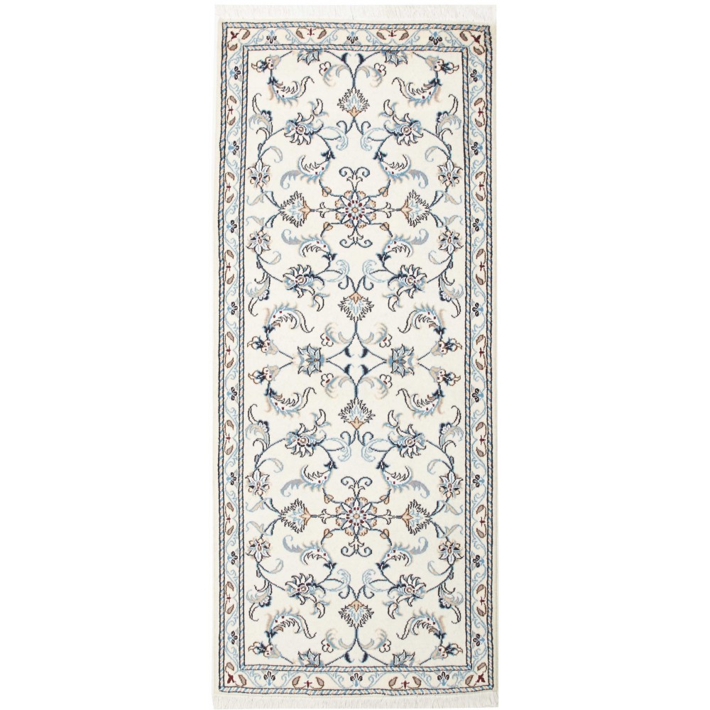 Tappeto Nain Kashmar Persia bianco grigio 83x200 Tappeto Nain Kashmar Persia bianco grigio 83x200