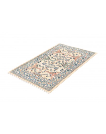 Tappeto Kazak Afghanistan beige azzurro 80x126