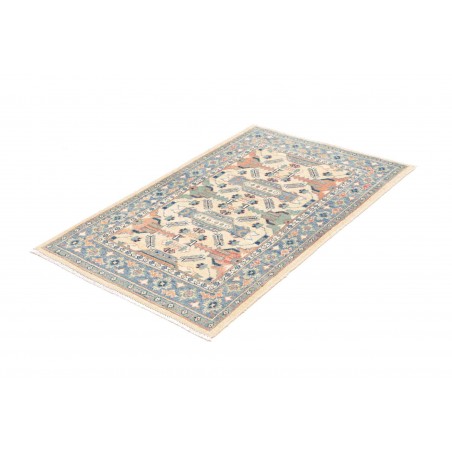 Tappeto Kazak Afghanistan beige azzurro 80x126