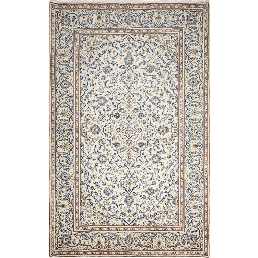Tappeto Kashan Persia bianco grigio 193x308 Tappeto Kashan Persia bianco grigio 193x308