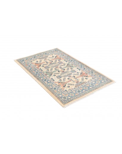 Tappeto Kazak Afghanistan beige azzurro 80x126