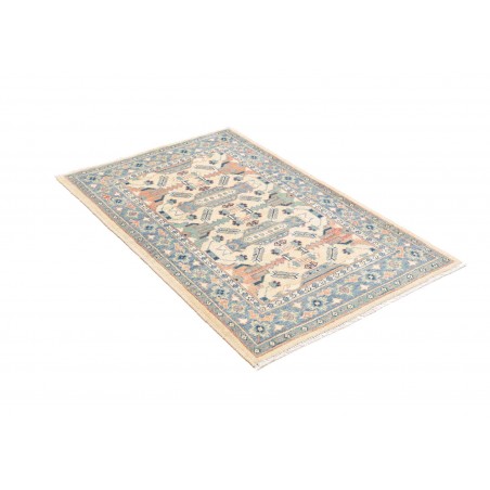 Tappeto Kazak Afghanistan beige azzurro 80x126