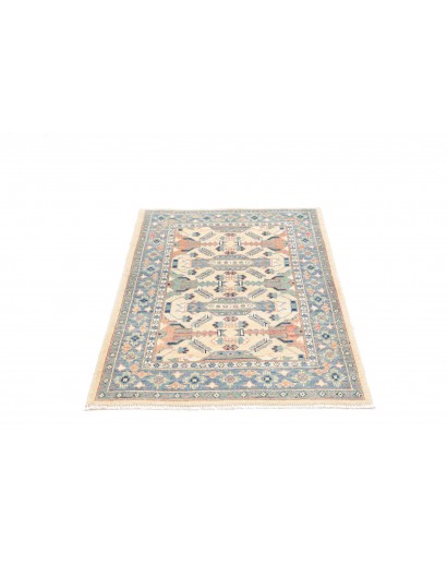 Tappeto Kazak Afghanistan beige azzurro 80x126