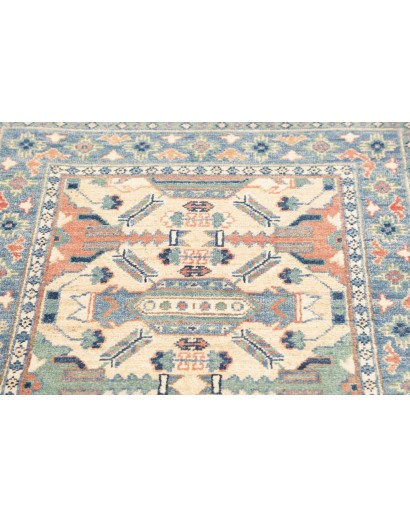 Tappeto Kazak Afghanistan beige azzurro 80x126