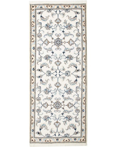 Tappeto Nain Kashmar Persia bianco grigio 80x204
