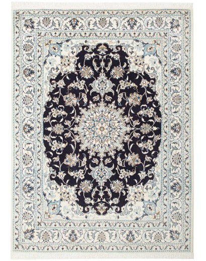 Tappeto Nain Kashmar Persia bianco grigio 150x205