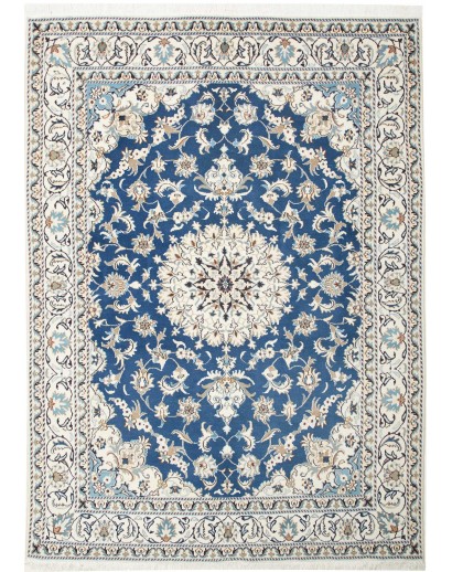 Tappeto Nain Kashmar Persia bianco blu 165x230