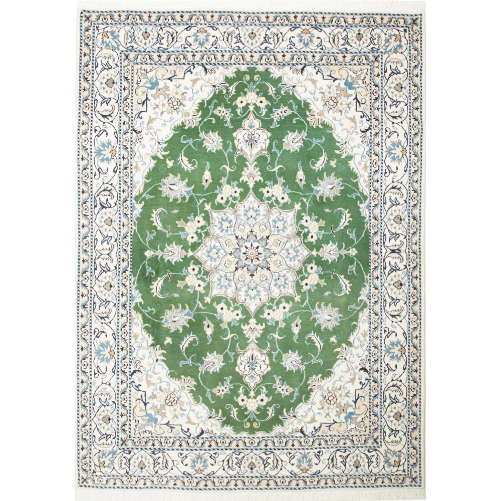 Tappeto Nain Kashmar Persia bianco verde 170x232 Tappeto Nain Kashmar Persia bianco verde 170x232