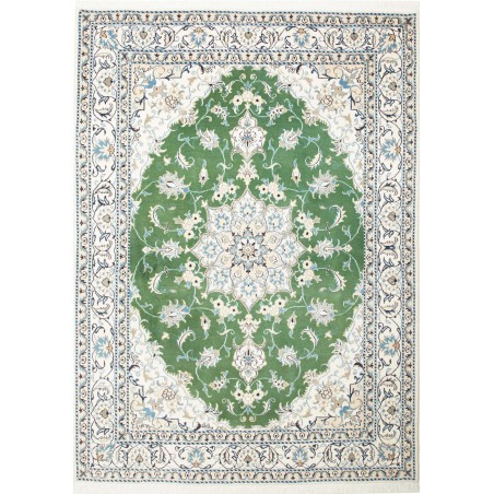 Tappeto Nain Kashmar Persia bianco verde 170x232