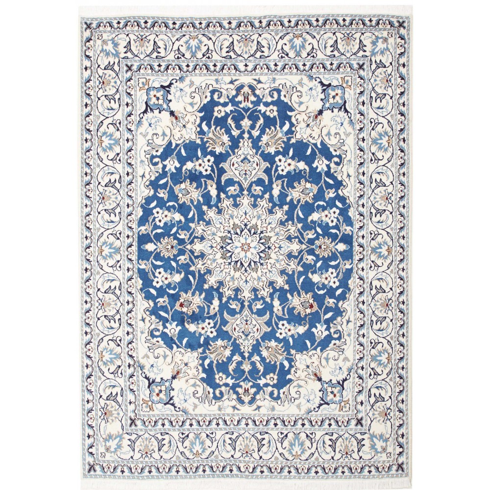 Tappeto Nain Kashmar Persia blu 145x203 Tappeto Nain Kashmar Persia blu 145x203