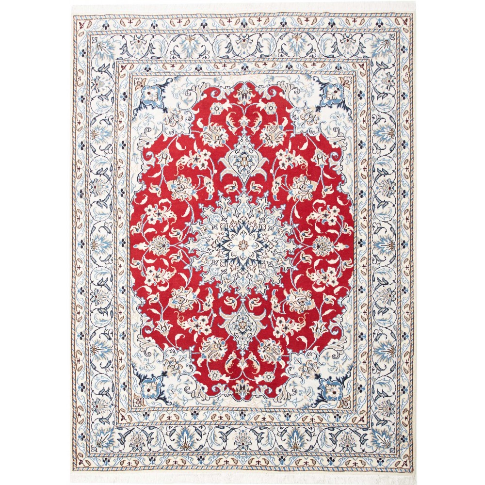 Tappeto Nain Kashmar Persia bianco marrone 148x202 Tappeto Nain Kashmar Persia bianco marrone 148x202