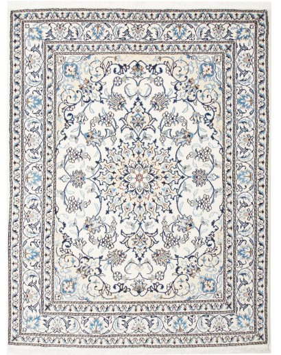 Tappeto Nain Kashmar Persia bianco grigio 153x200