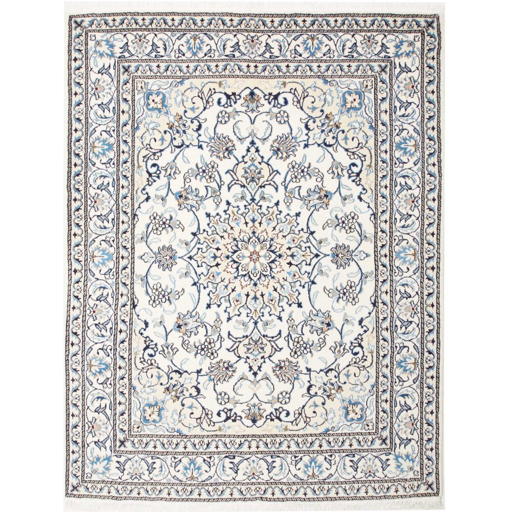 Tappeto Nain Kashmar Persia bianco grigio 153x200 Tappeto Nain Kashmar Persia bianco grigio 153x200