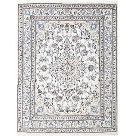 Tappeto Nain Kashmar Persia bianco grigio 153x200