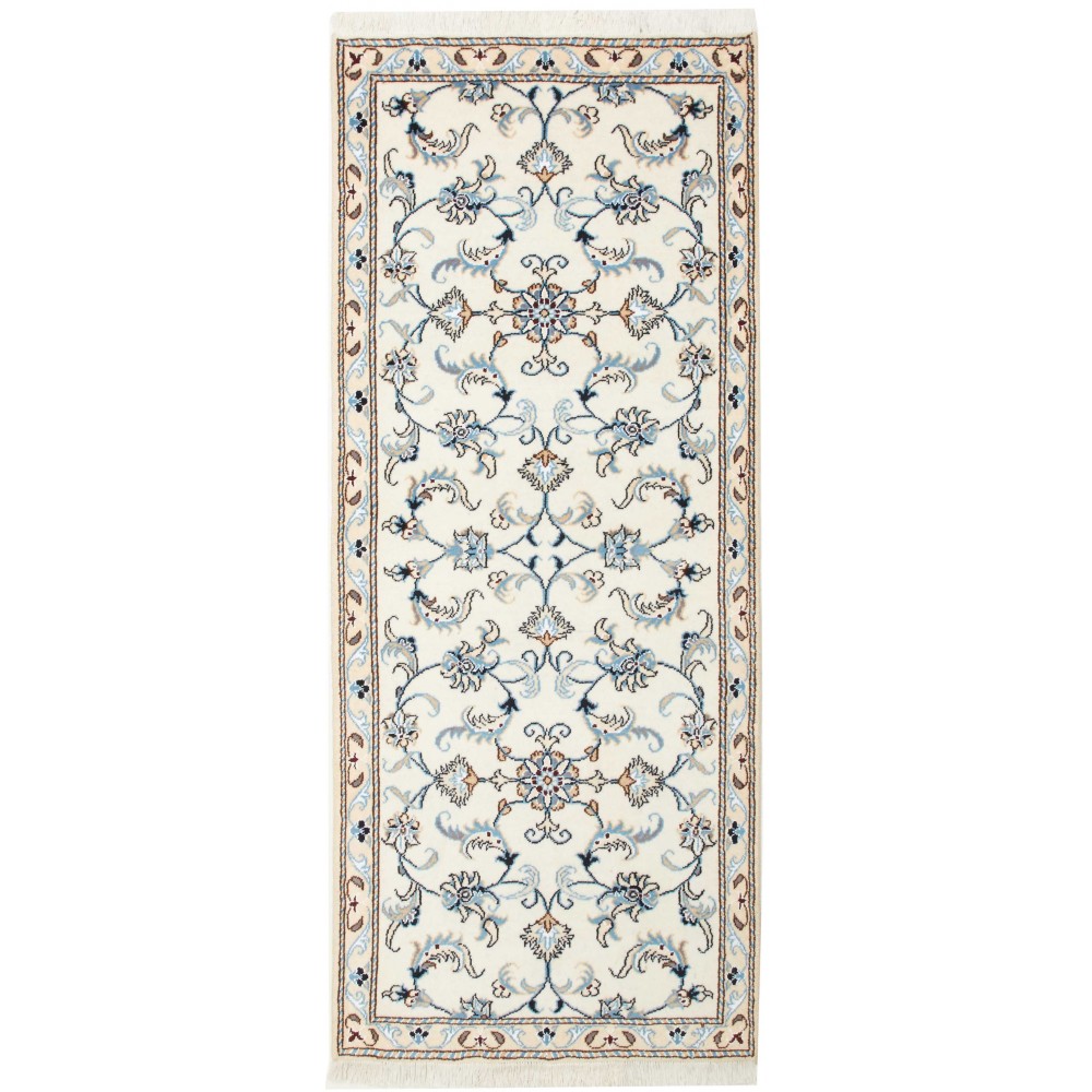 Tappeto Nain Kashmar Persia bianco grigio 78x200 Tappeto Nain Kashmar Persia bianco grigio 78x200