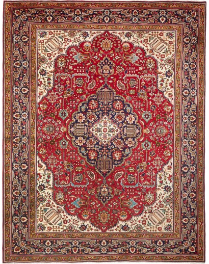 Tappeto Tabriz Persia marrone giallo 256x338