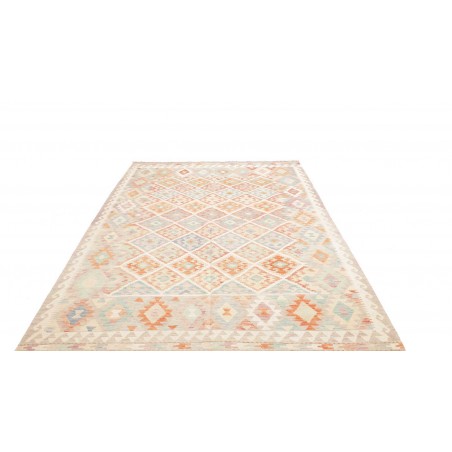 Tappeto Kilim Afghanistan bianco rosso 201x295