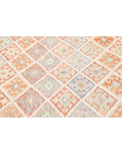 Tappeto Kilim Afghanistan bianco rosso 201x295