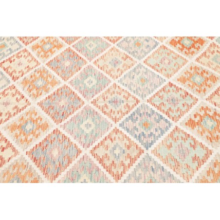 Tappeto Kilim Afghanistan bianco rosso 201x295