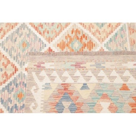 Tappeto Kilim Afghanistan bianco rosso 201x295