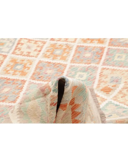 Tappeto Kilim Afghanistan bianco rosso 201x295