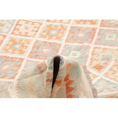 Tappeto Kilim Afghanistan bianco rosso 201x295
