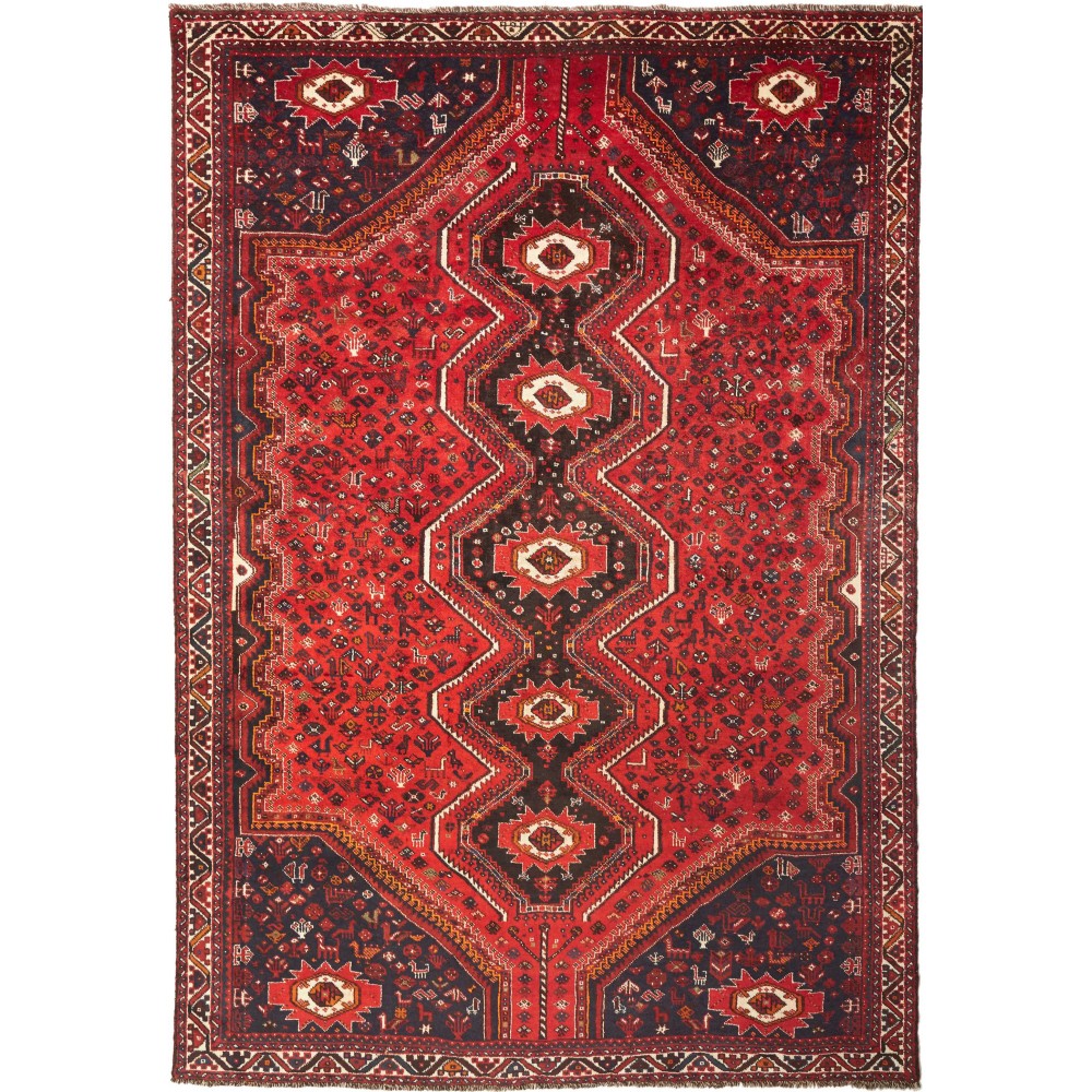 Tappeto Shiraz Persia marrone rosso 235x337 Tappeto Shiraz Persia marrone rosso 235x337