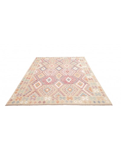 Tappeto Kilim Afghanistan bianco marrone 183x245
