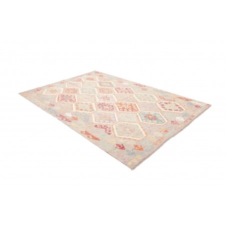 Tappeto Kilim Afghanistan bianco rosso 169x242