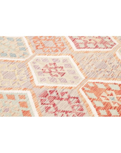 Tappeto Kilim Afghanistan bianco rosso 169x242