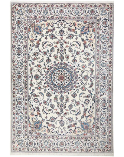 Tappeto Nain Kashmar Persia bianco grigio 200x300