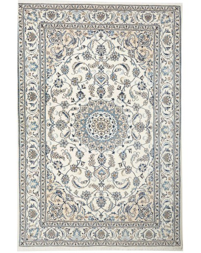 Tappeto Nain Kashmar Persia bianco grigio 205x305