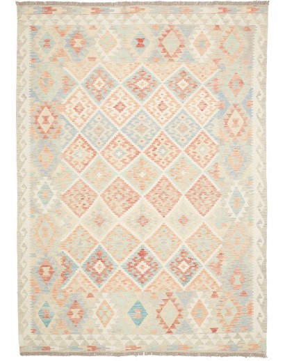 Tappeto Kilim Afghanistan bianco marrone 178x250