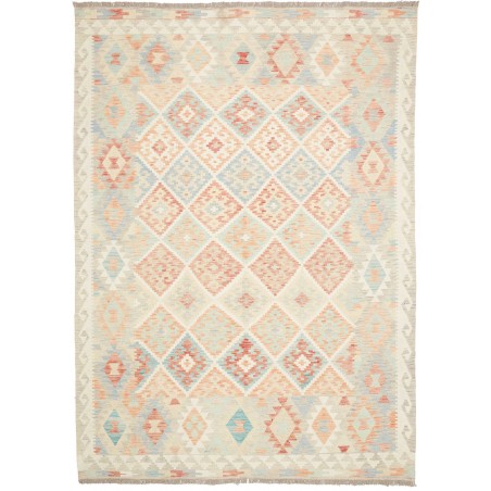 Tappeto Kilim Afghanistan bianco marrone 178x250