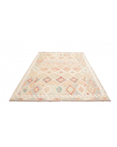 Tappeto Kilim Afghanistan bianco marrone 178x250