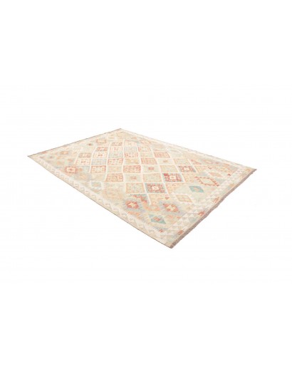 Tappeto Kilim Afghanistan bianco marrone 178x250