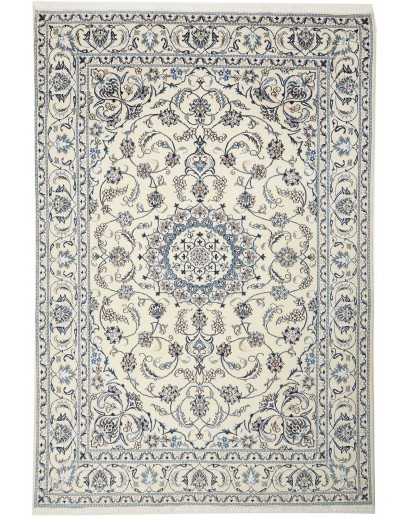 Tappeto Nain Kashmar Persia bianco grigio 200x300