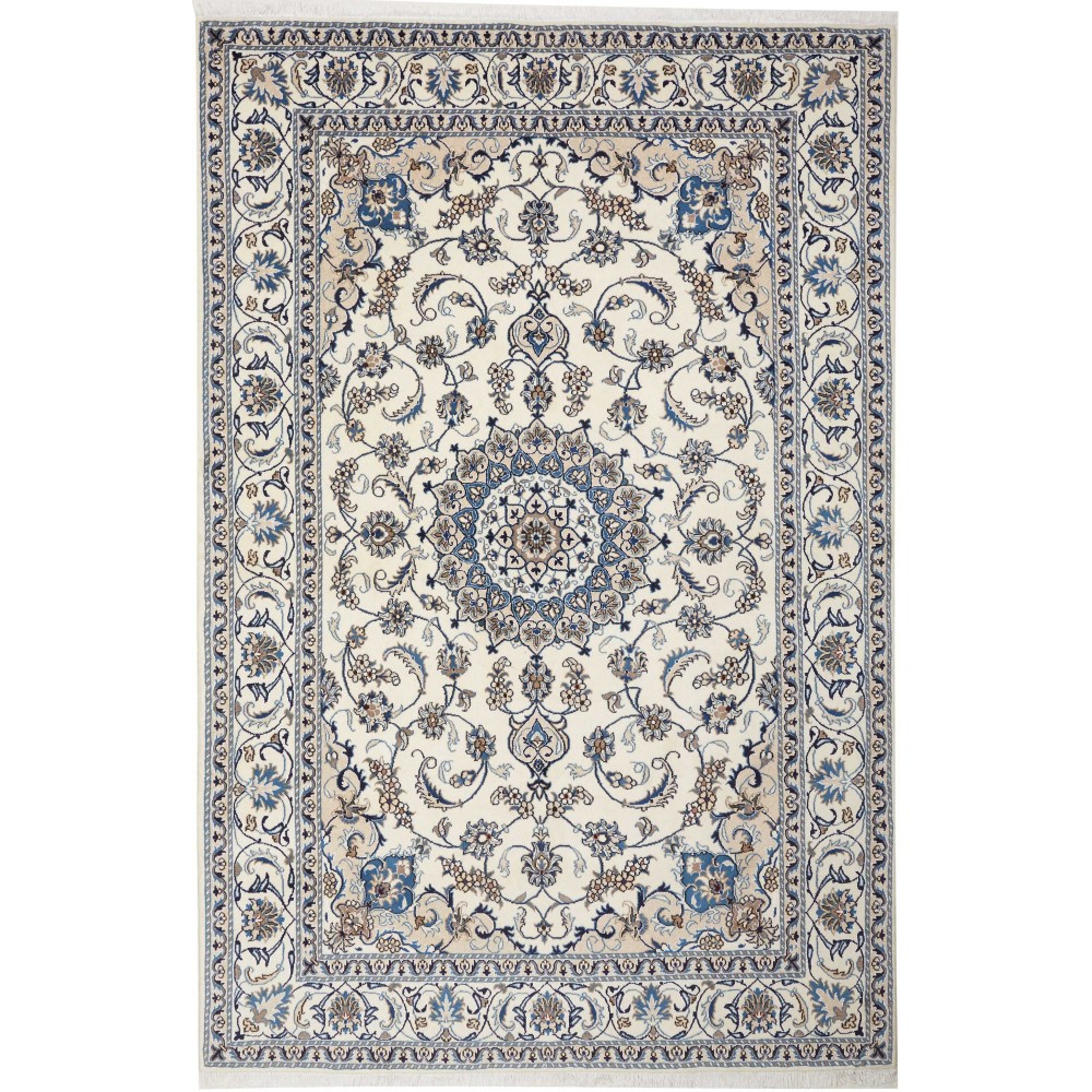 Tappeto Nain Kashmar Persia bianco grigio 195x300 Tappeto Nain Kashmar Persia bianco grigio 195x300