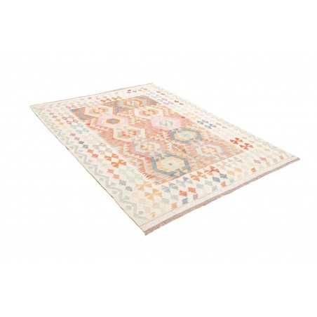 Tappeto Kilim Afghanistan bianco arancione 157x201