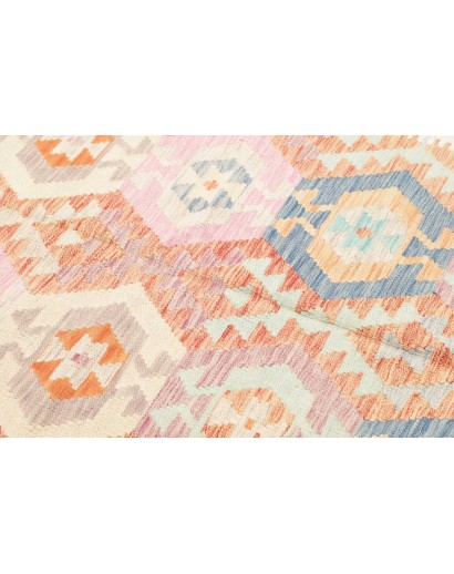 Tappeto Kilim Afghanistan bianco arancione 157x201