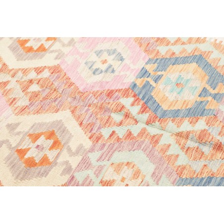 Tappeto Kilim Afghanistan bianco arancione 157x201