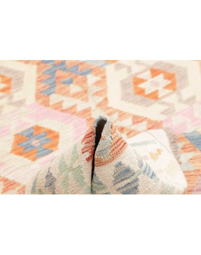 Tappeto Kilim Afghanistan bianco arancione 157x201