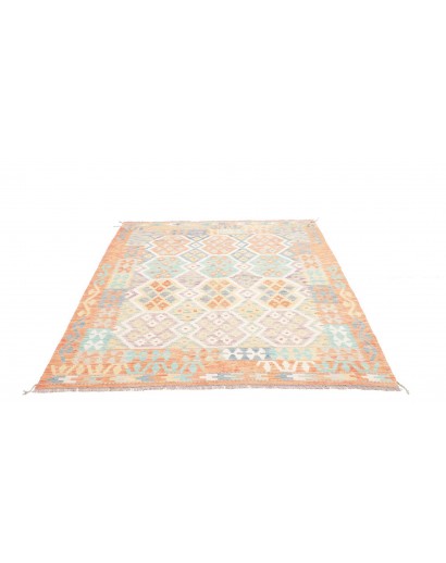 Tappeto Kilim Afghanistan bianco beige 154x203