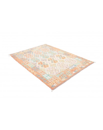 Tappeto Kilim Afghanistan bianco beige 154x203