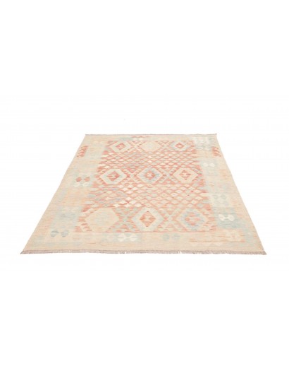 Tappeto Kilim Afghanistan bianco rosso 148x192