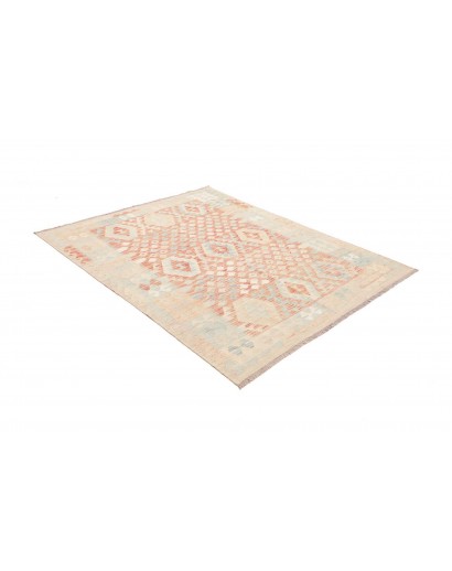 Tappeto Kilim Afghanistan bianco rosso 148x192