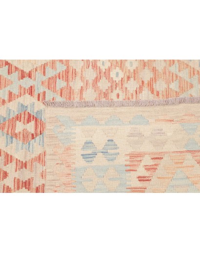 Tappeto Kilim Afghanistan bianco rosso 148x192