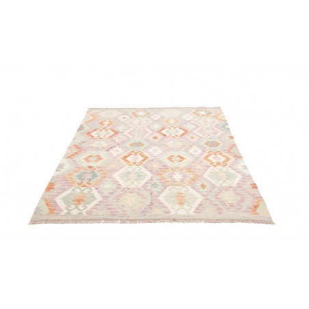 Tappeto Kilim Afghanistan bianco arancione 150x197