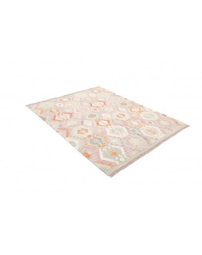Tappeto Kilim Afghanistan bianco arancione 150x197