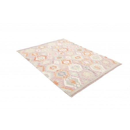 Tappeto Kilim Afghanistan bianco arancione 150x197